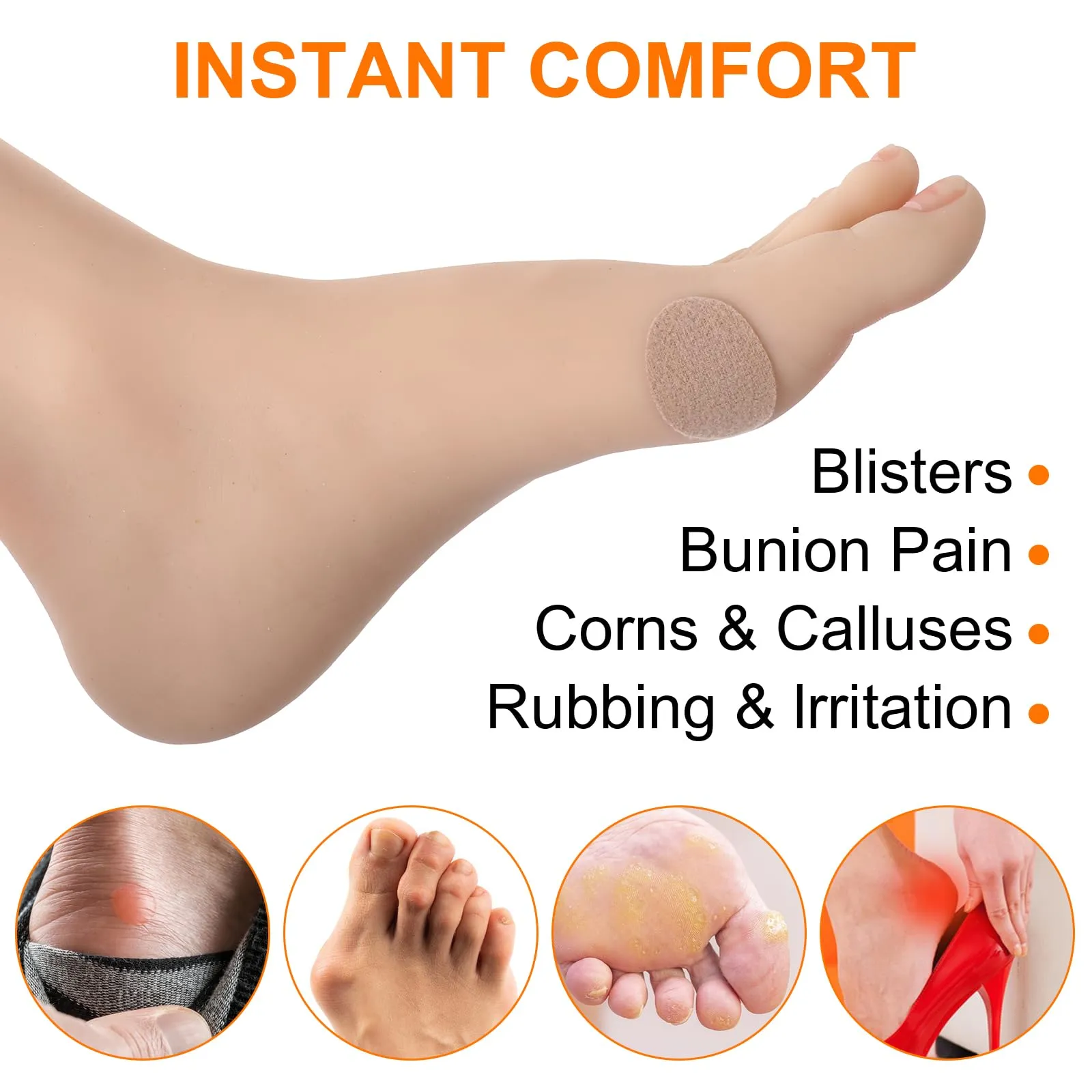 12 Sheets 11 Shape Moleskin Blister Plaster Heel Moleskine Pads Multi-Shaped Moleskine Patches for Heel Shoe Insoles Mole Skin Patch for Feet