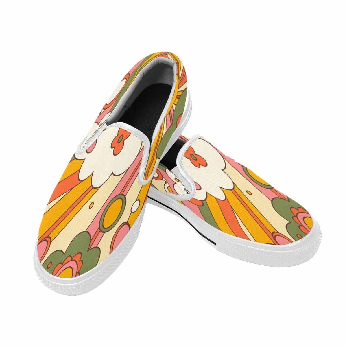 70s Hippie Groovy Retro Women's Slip-on Canvas Shoes
