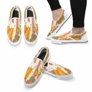 70s Hippie Groovy Retro Women's Slip-on Canvas Shoes