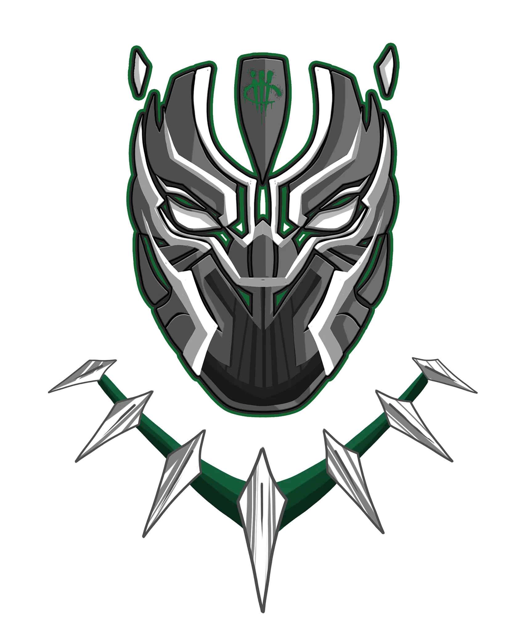 Air Jordan 3 “Pine Green” Black T-Shirt (Panther mask)
