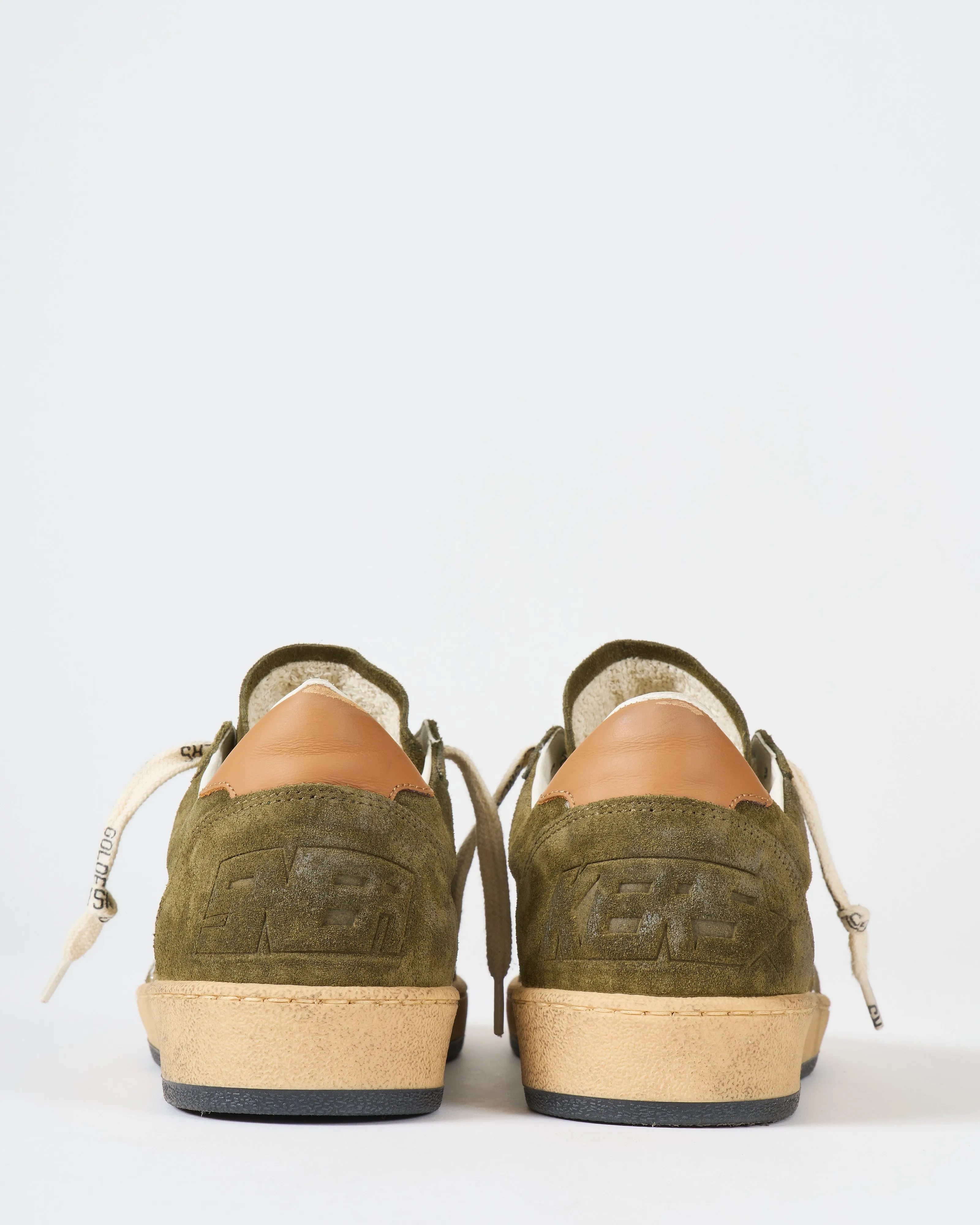 ball star suede upper toe and spur glitter star leather heel