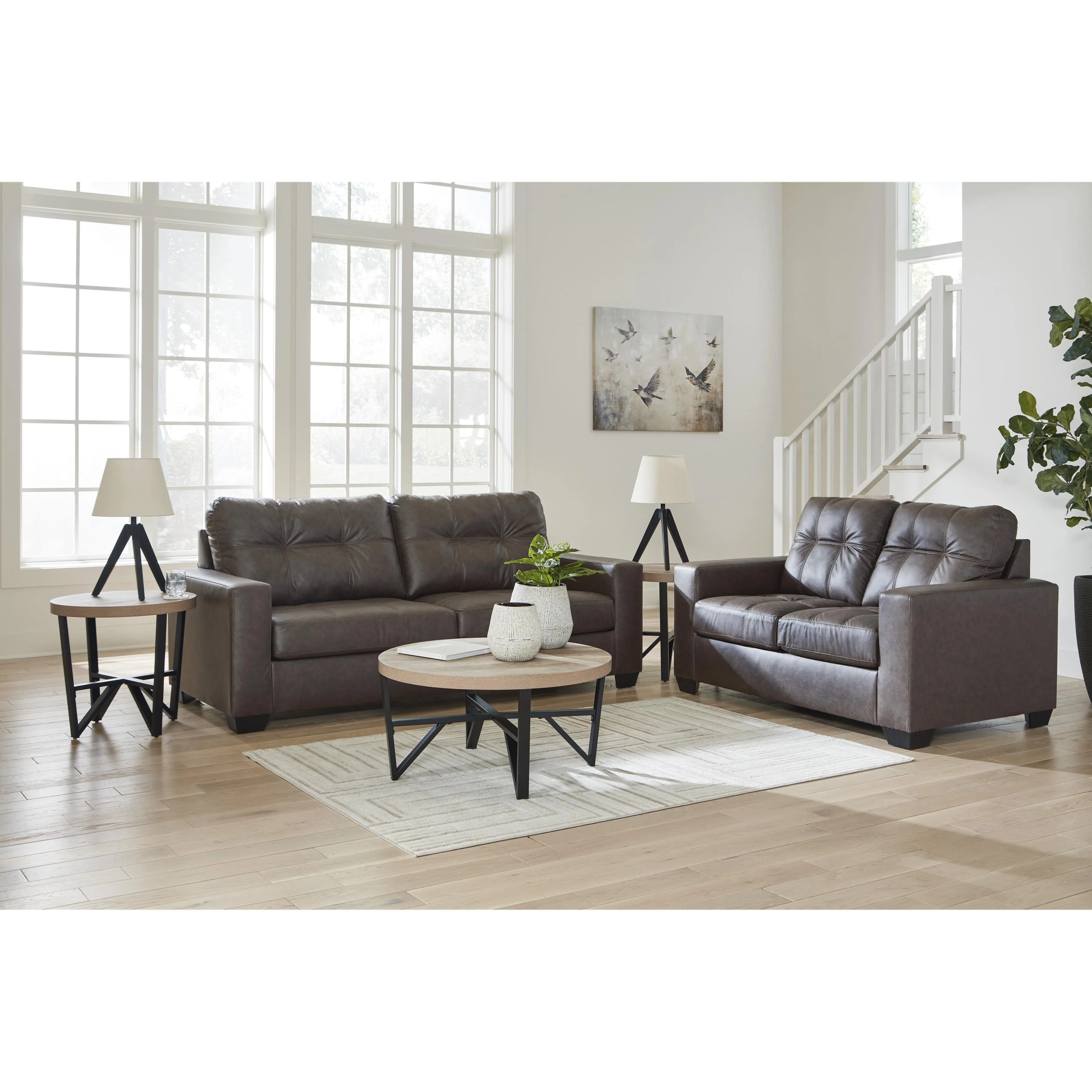 Benchcraft Barlin Mills Stationary Leather Look Sofa 1700338