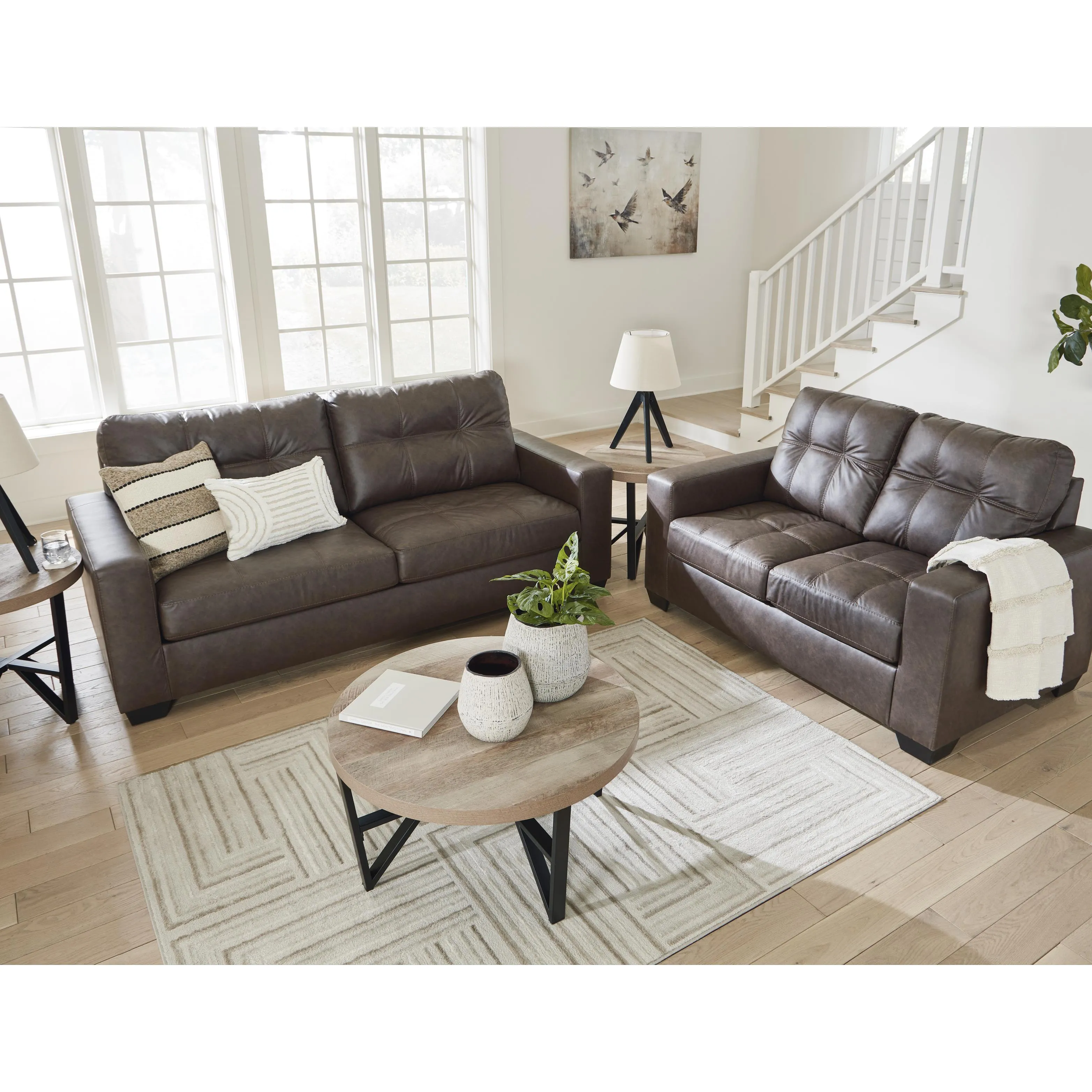 Benchcraft Barlin Mills Stationary Leather Look Sofa 1700338