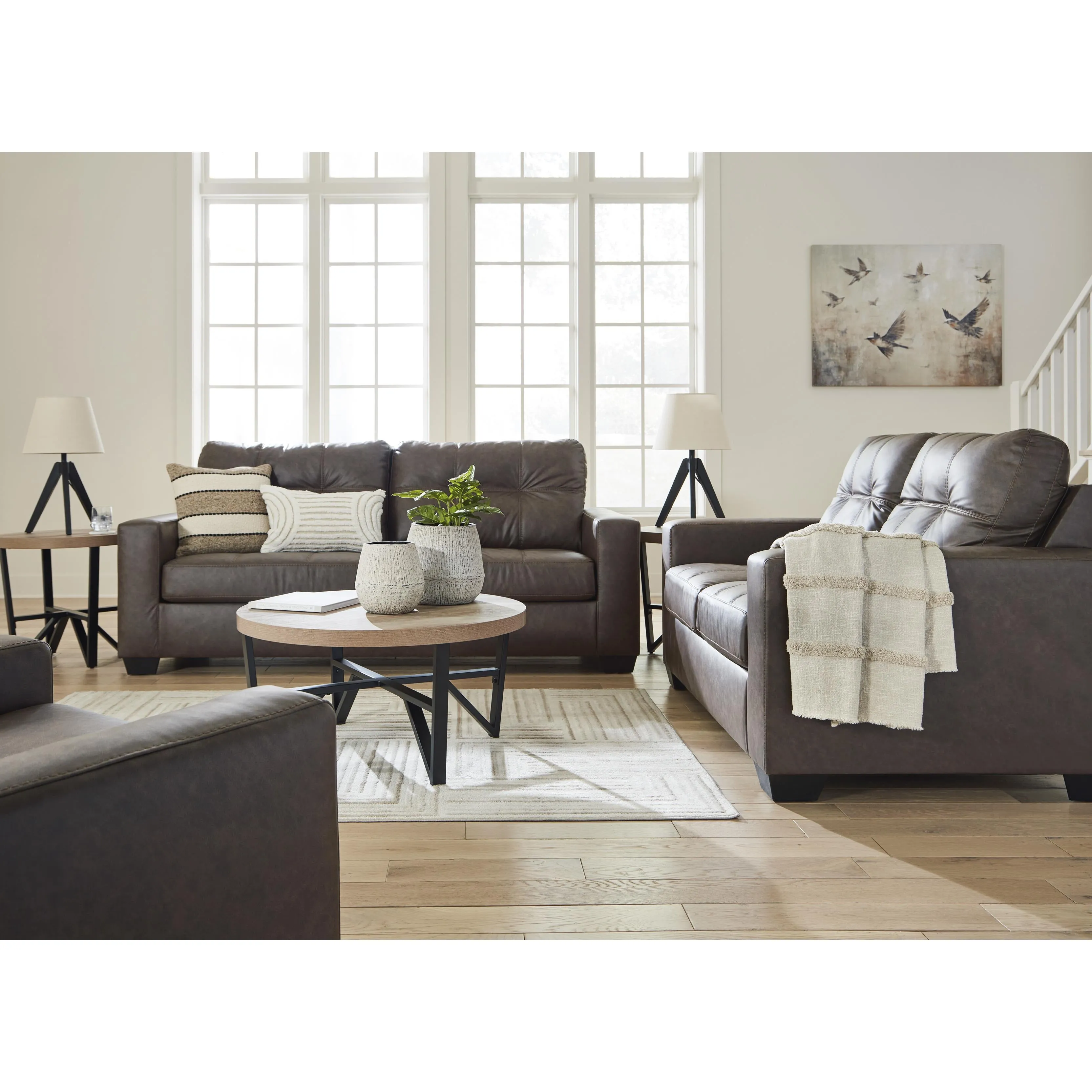 Benchcraft Barlin Mills Stationary Leather Look Sofa 1700338