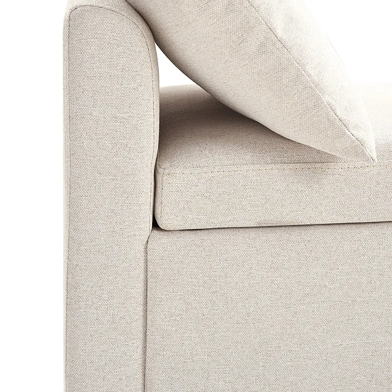 Benito 59.4" Wide End Of Bed Storage Couch Bench With Two Throw Pillows