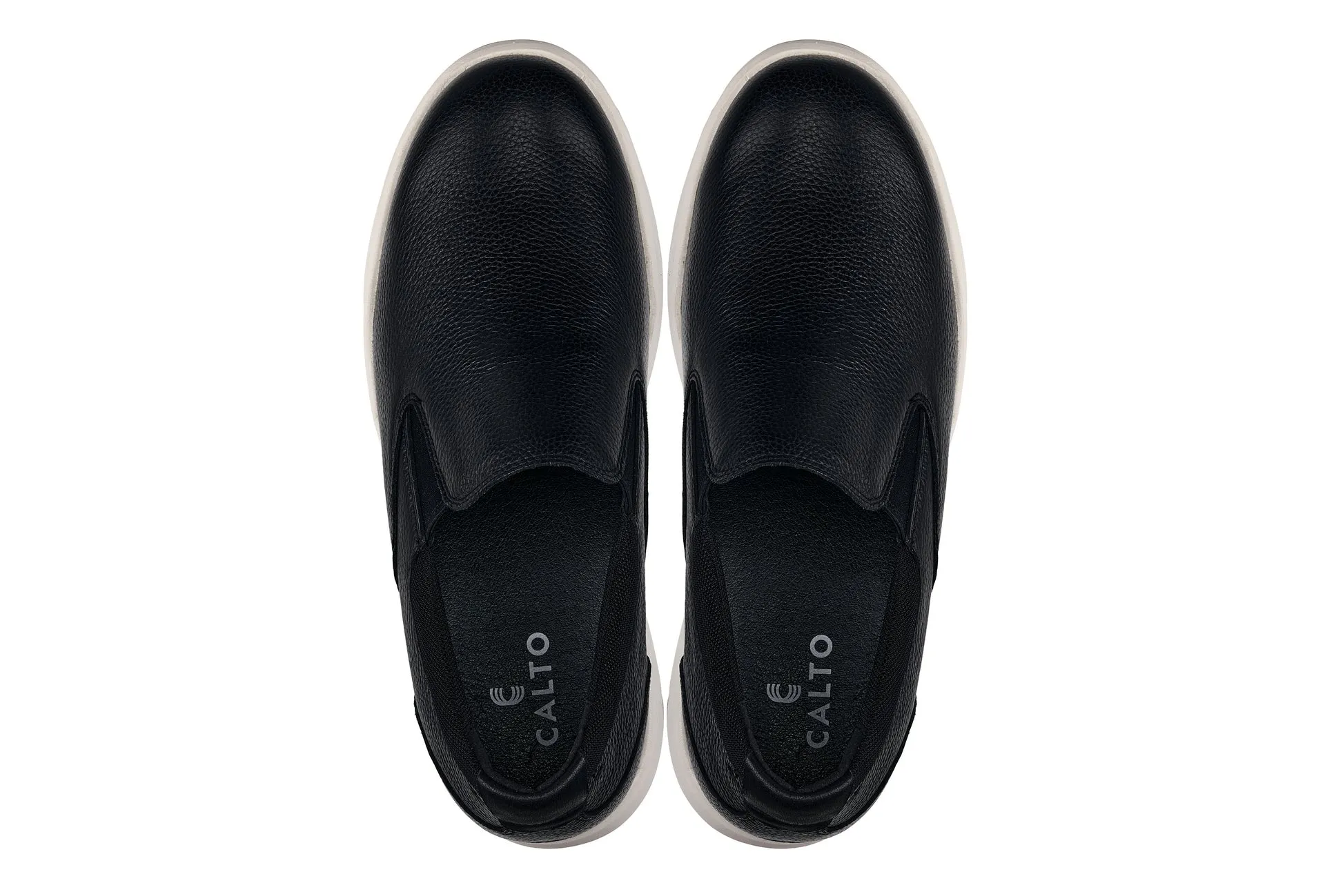 CALTO - J1420 - 2.8 Inches Taller (Onyx) - Leather Loafers