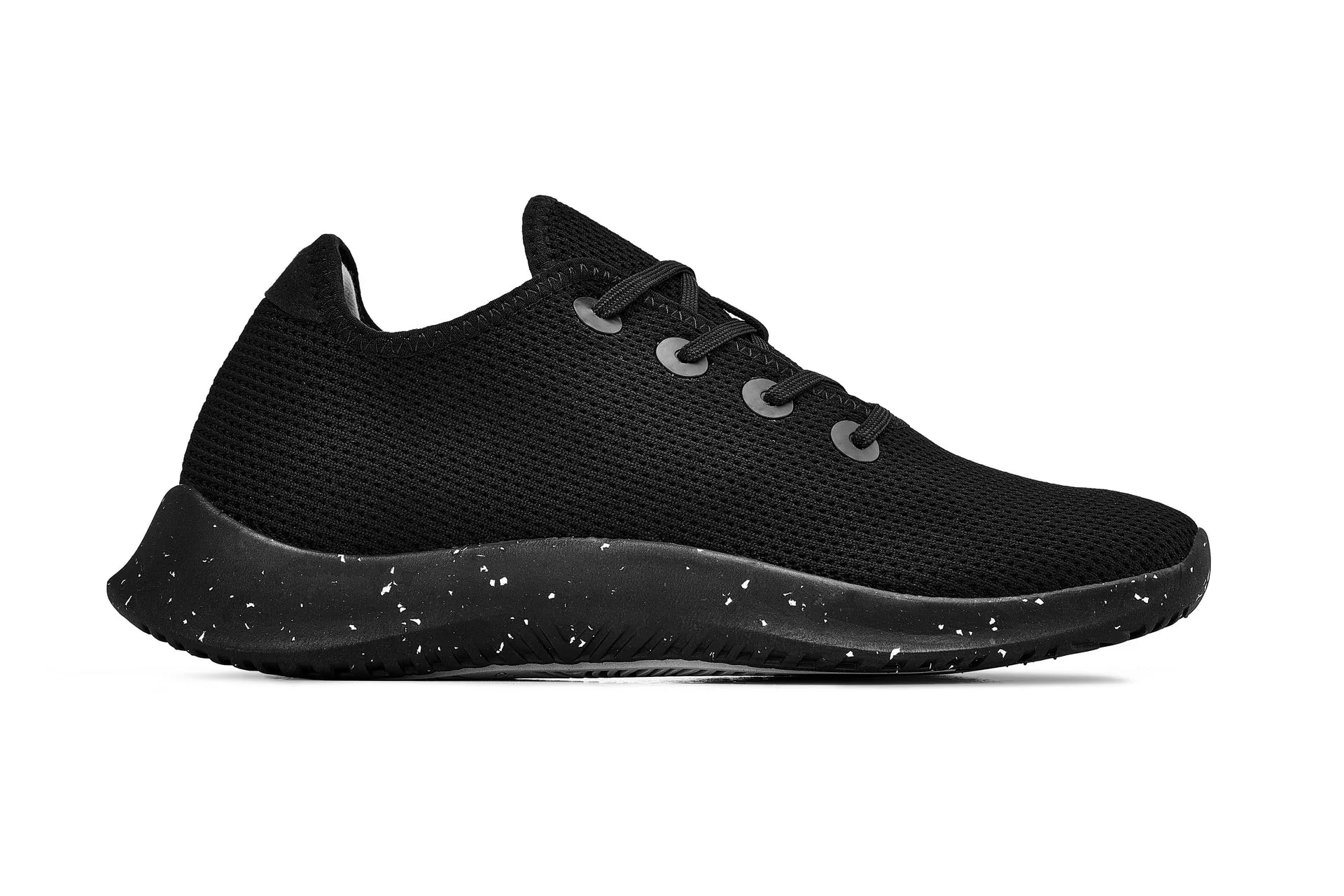 CALTO - Q400 - 2.4 Inches Taller (Black/Noire & Speckle Sole) - Ultra Lightweight Knitted Sneakers