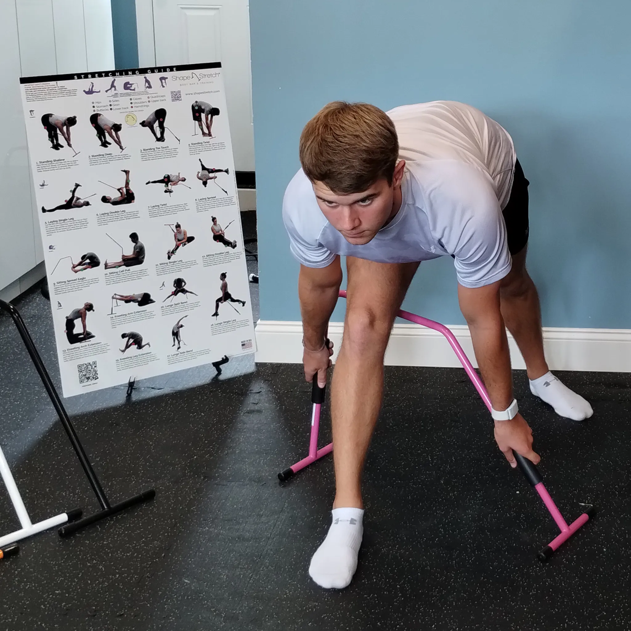 Clinic & Gym Bundle - White Shape Stretch - (3) Body Stretch Bars and 24 x 36" Stretch Guide