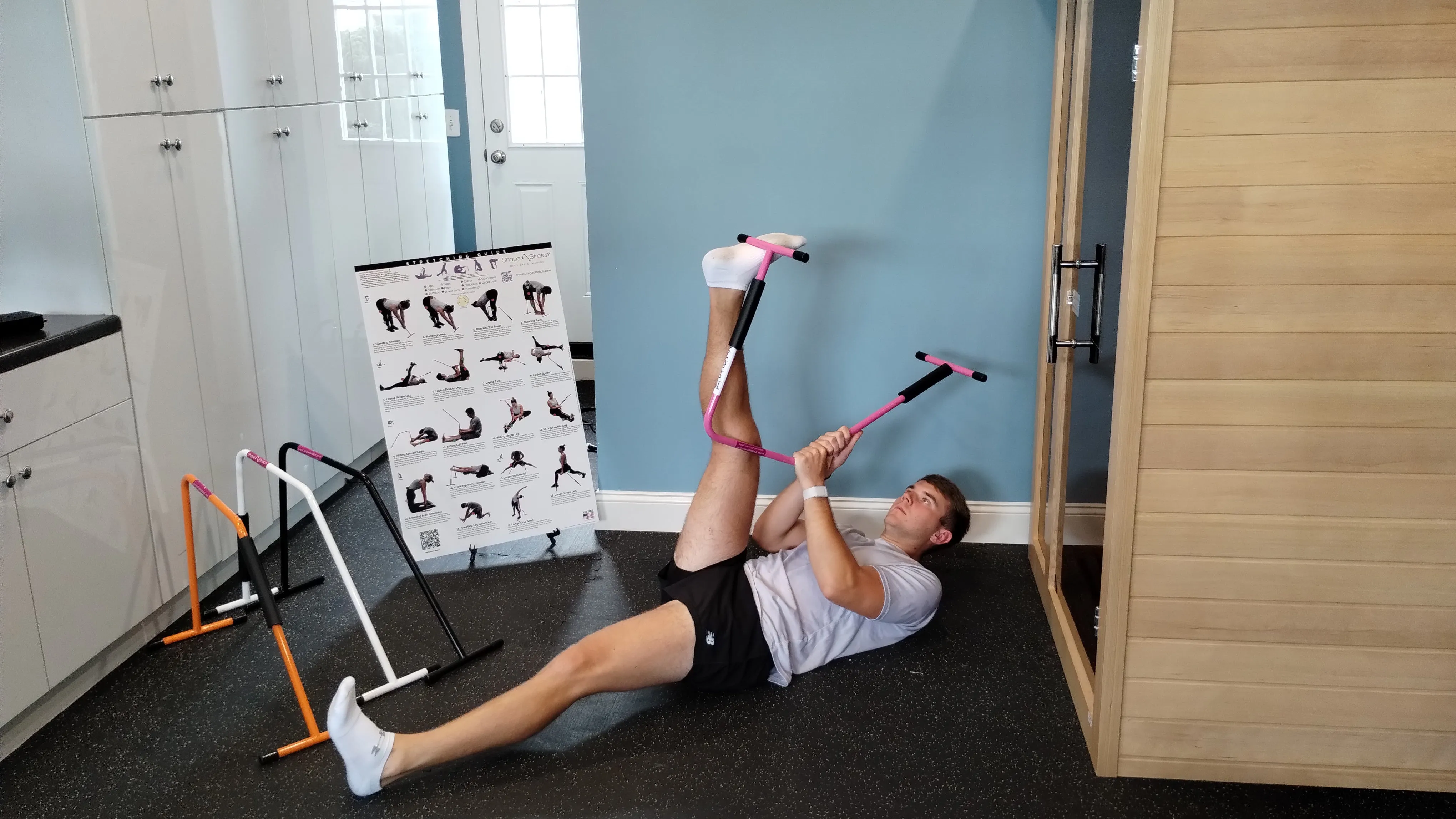 Clinic & Gym Bundle - White Shape Stretch - (3) Body Stretch Bars and 24 x 36" Stretch Guide