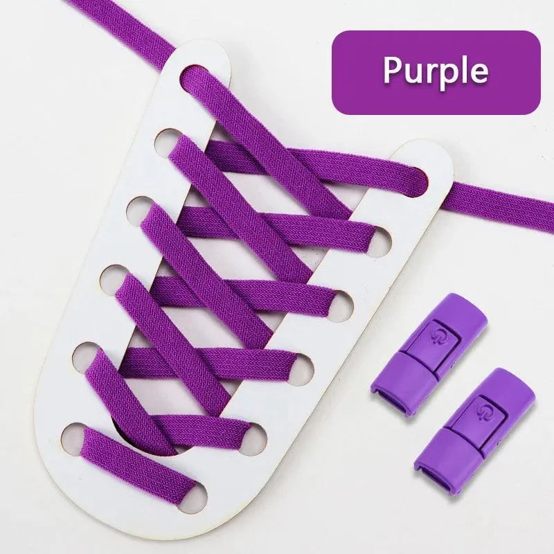 Colorful Press Lock Elastic Shoelaces: Vibrant Hassle-Free Styling
