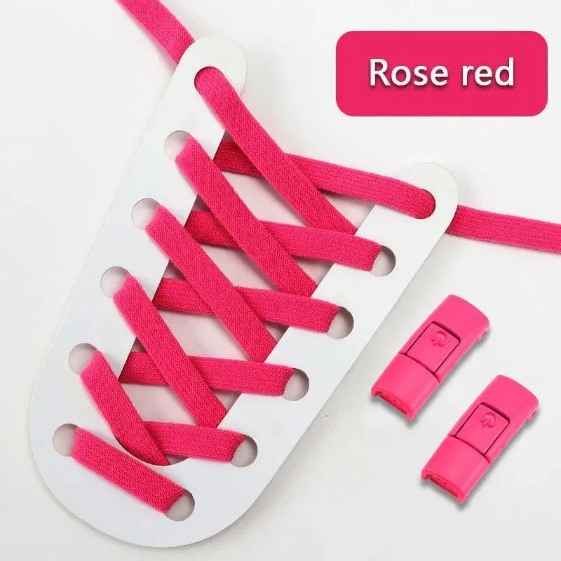 Colorful Press Lock Elastic Shoelaces: Vibrant Hassle-Free Styling