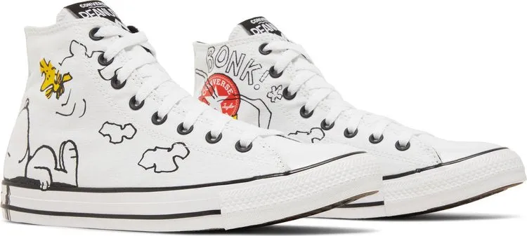 Converse Peanuts x Chuck Taylor All Star High Snoopy and Woodstock Sneakers, White