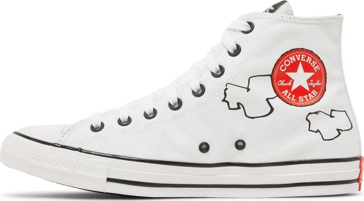 Converse Peanuts x Chuck Taylor All Star High Snoopy and Woodstock Sneakers, White