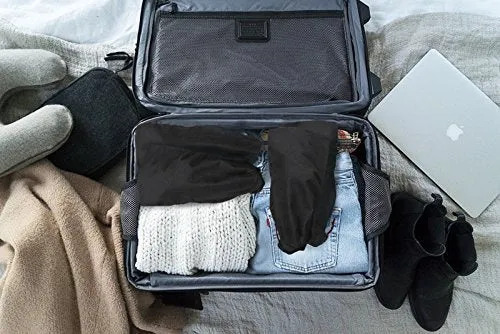 Earthwise Shoe Storage Bags 100% Cotton with Drawstring For Men and Women Perfect for Travel MADE IN THE USA 17" X 8" Machine Washable Black (Set of 4)