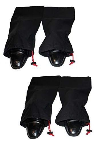 Earthwise Shoe Storage Bags 100% Cotton with Drawstring For Men and Women Perfect for Travel MADE IN THE USA 17" X 8" Machine Washable Black (Set of 4)