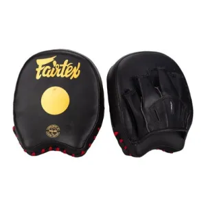 FAIRTEX FMV14 MUAY THAI BOXING MMA SHORT FOCUS MITTS PADS Black Gold