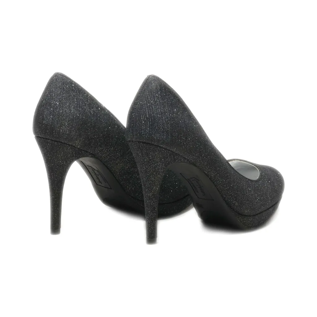 Fioni High-Heel Shoes Fabric Black Colour For Women