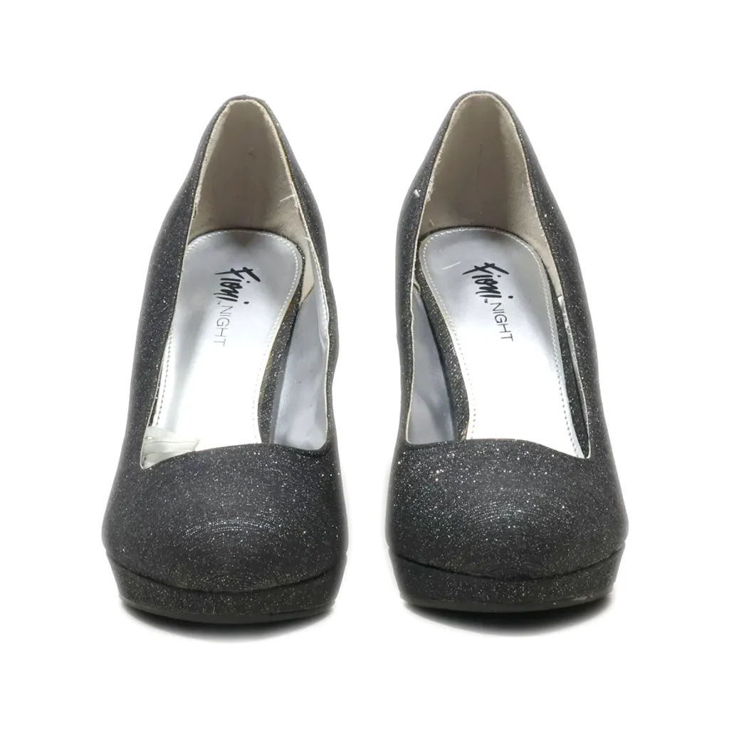 Fioni High-Heel Shoes Fabric Black Colour For Women