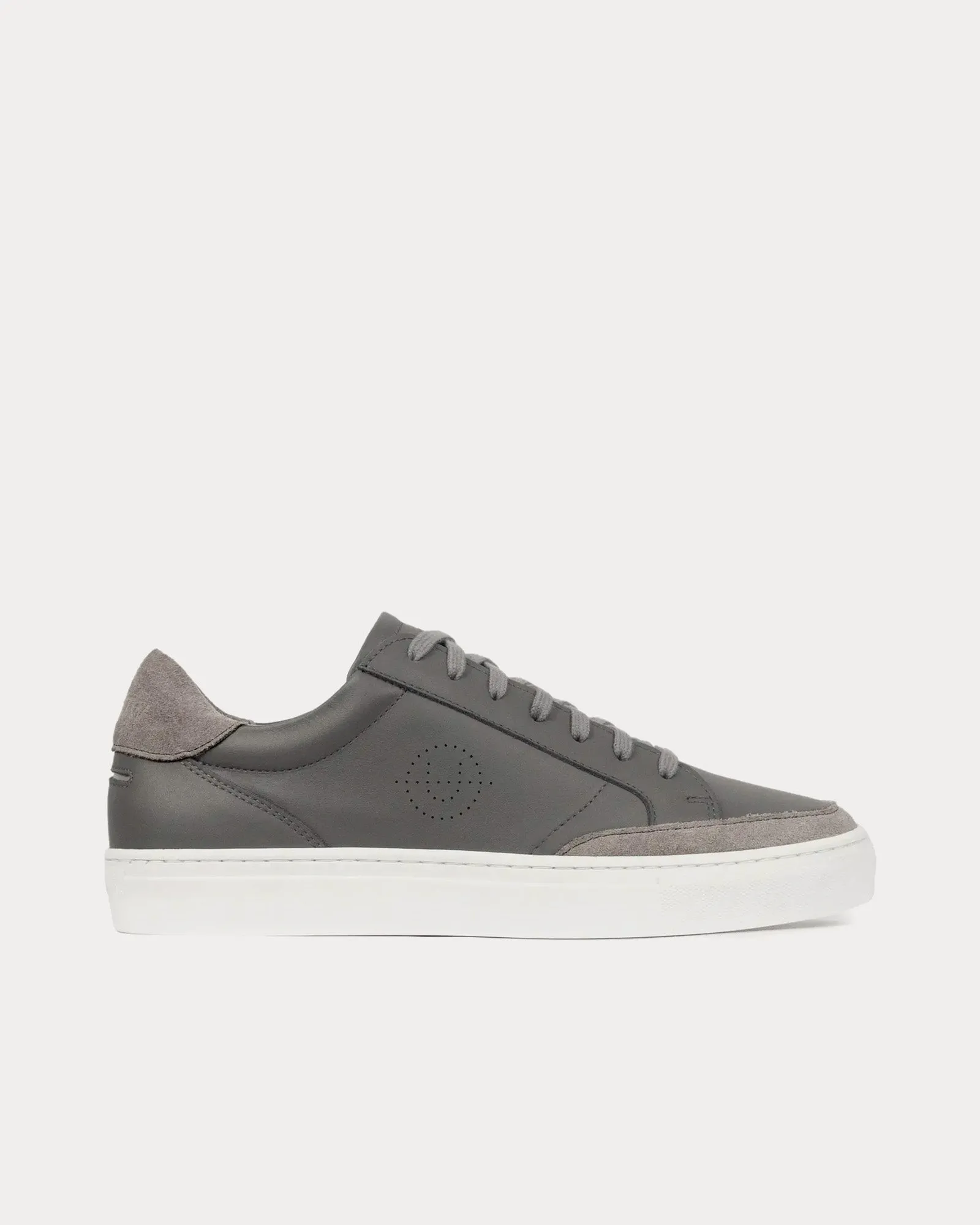 Helier Leather & Suede Grey / White Low Top Sneakers