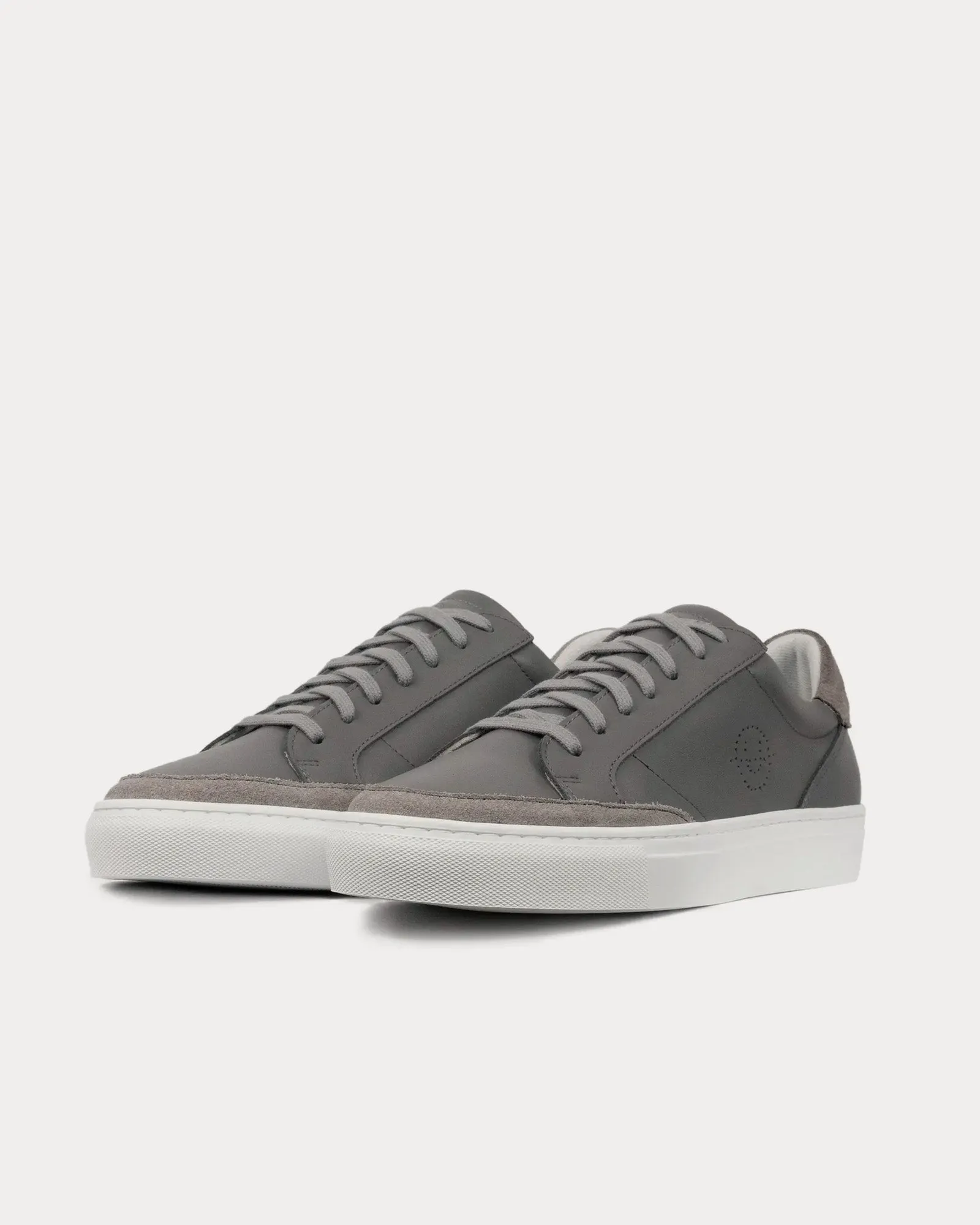 Helier Leather & Suede Grey / White Low Top Sneakers