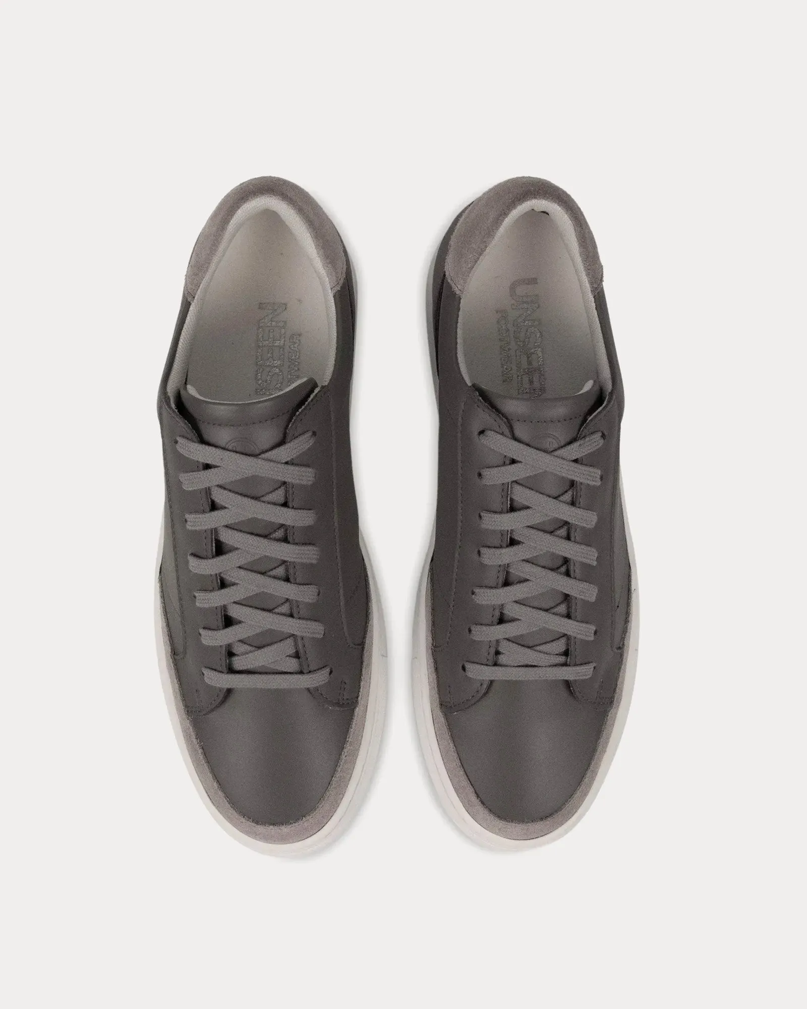 Helier Leather & Suede Grey / White Low Top Sneakers