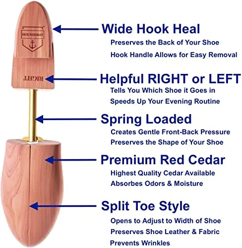 HOUNDSBAY Cedar Shoe Tree for Men | 2-PACK
