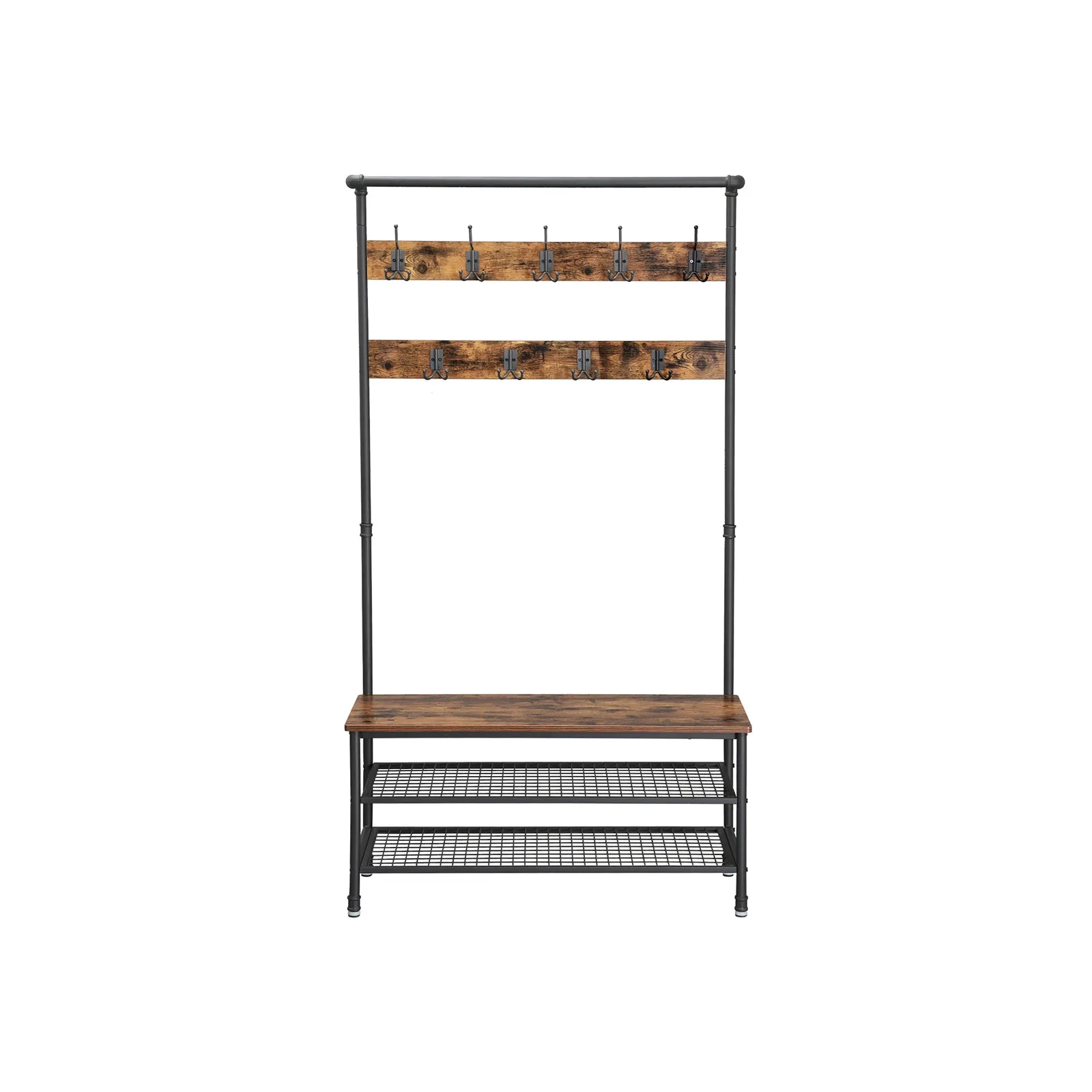 Industrial Coat Rack Storage Bench