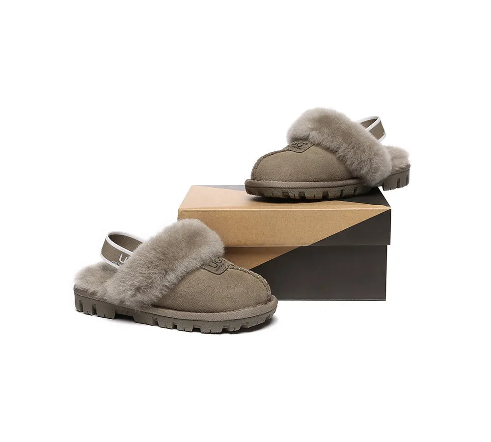 Kids Sheepskin Wool Slingback Slippers Suzie