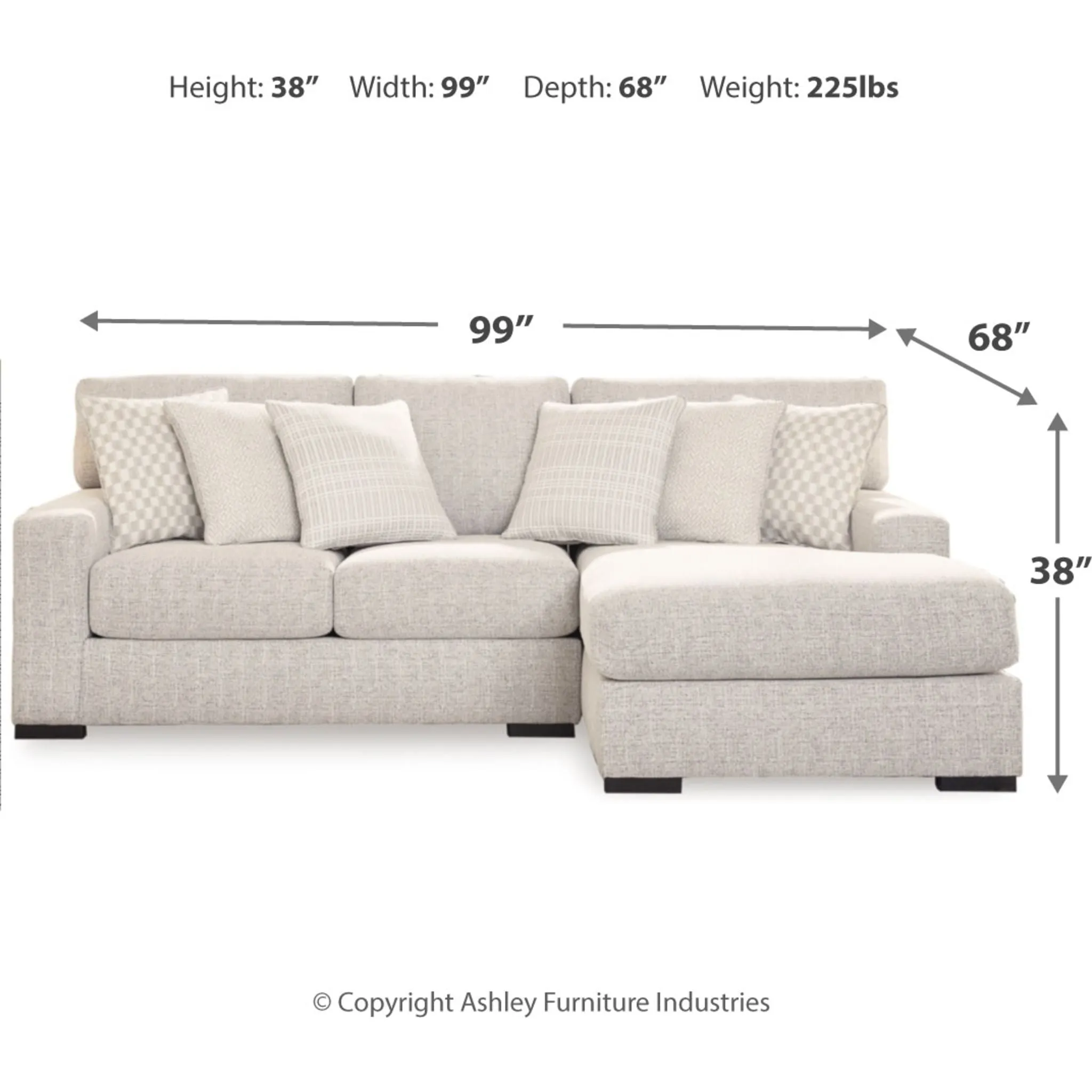 Larce-Exclusive 2 Piece Sectional with Chaise