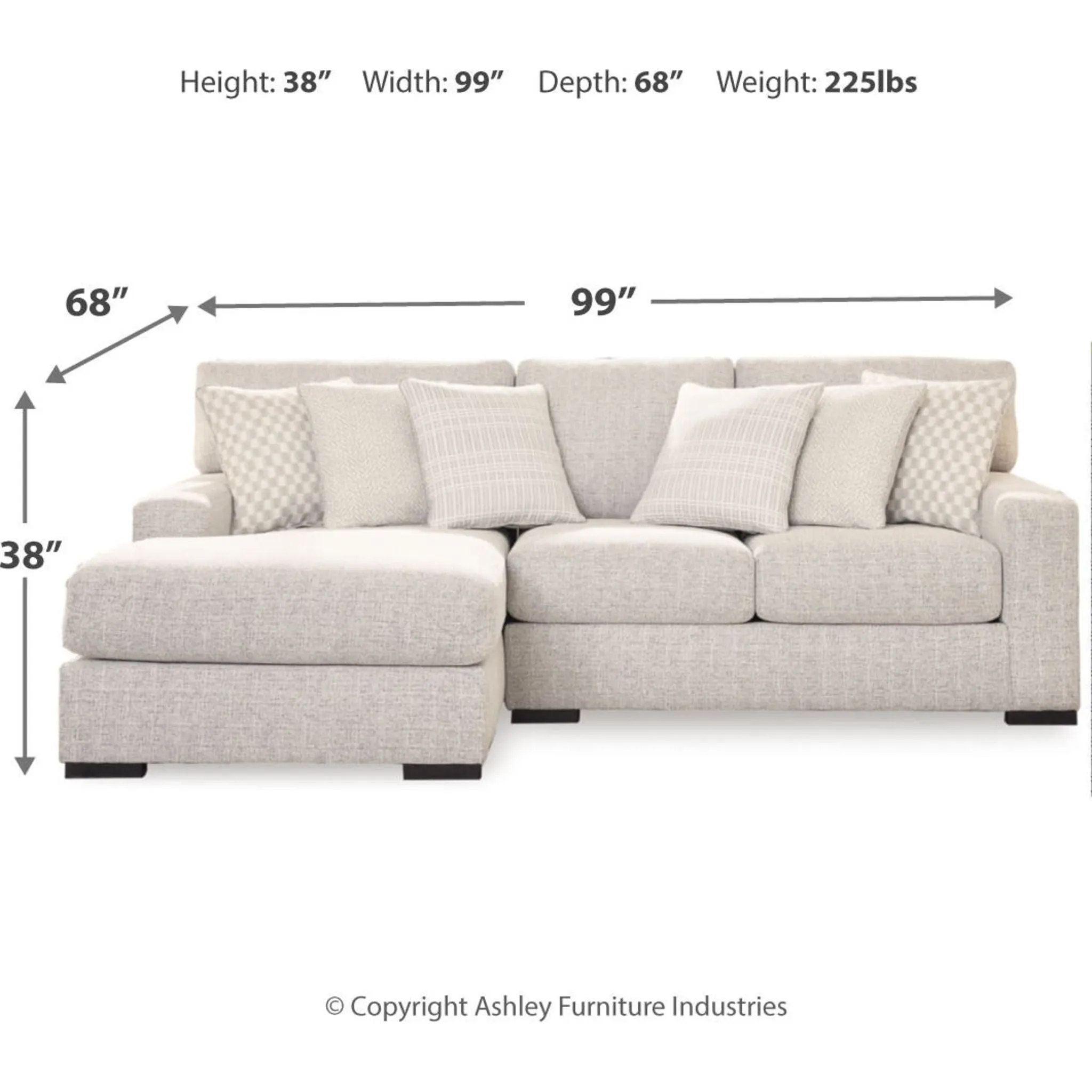 Larce-Exclusive 2 Piece Sectional with Chaise