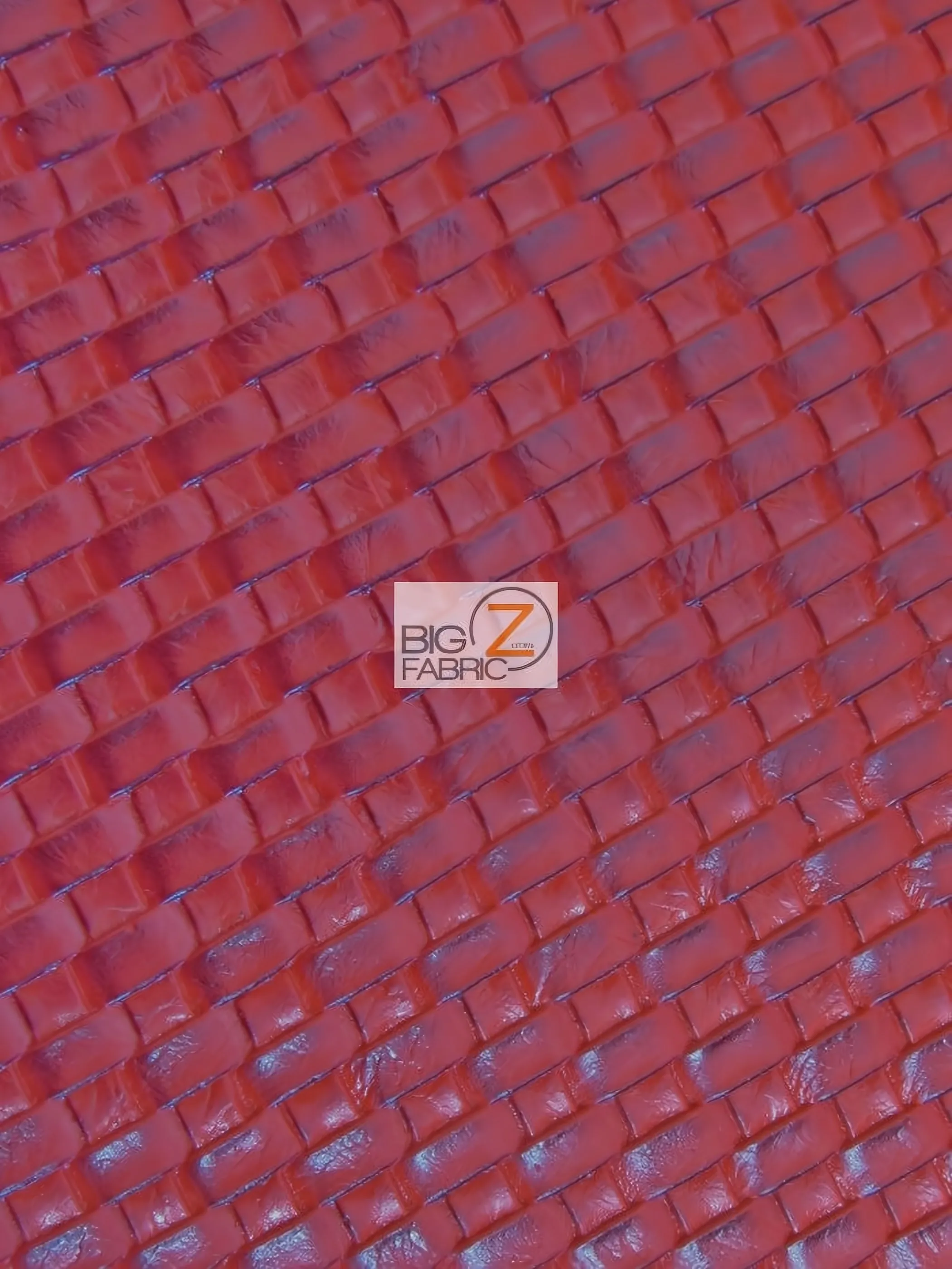 Lattice Basket Weave Upholstery Vinyl Fabric / Red / Sold By The Yard