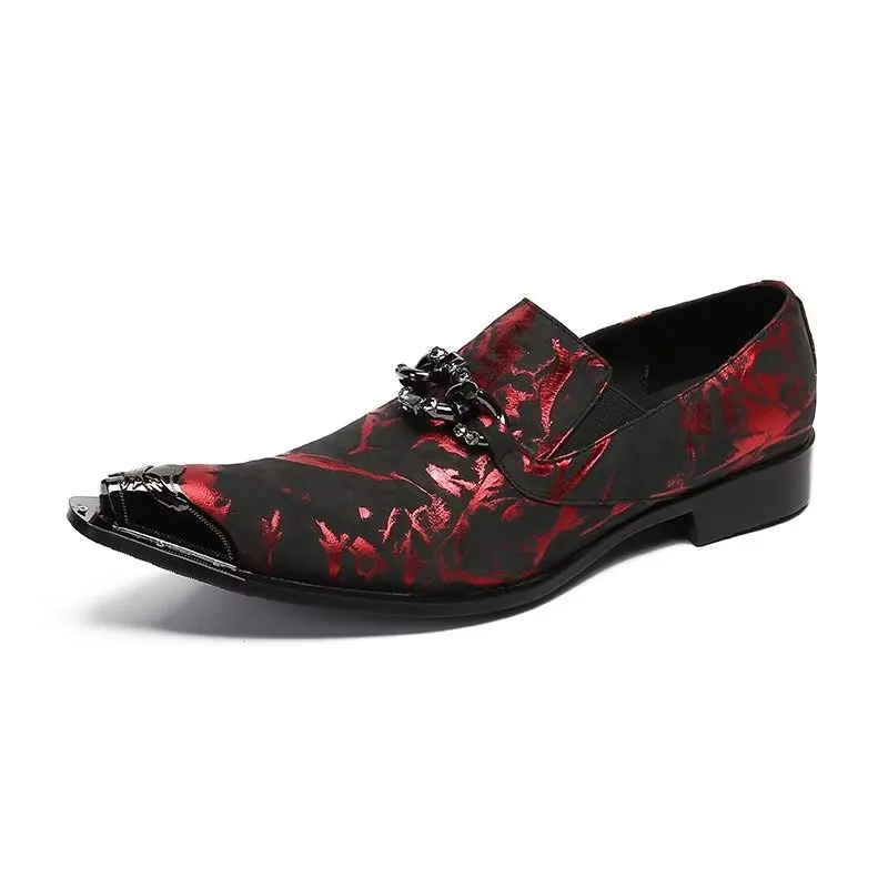 Luxe Exotic Pattern Genuine Leather Slip-on Dress Shoes