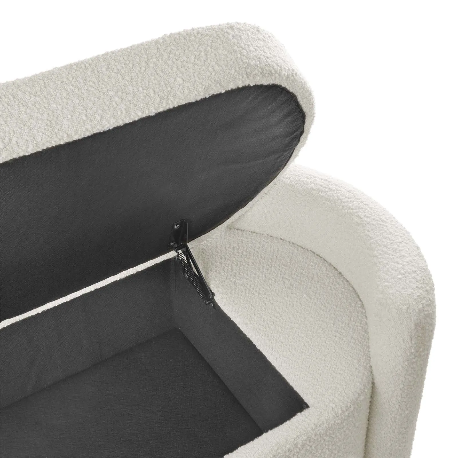 Nebula Boucle Upholstered Bench Ivory EEI-6056-IVO