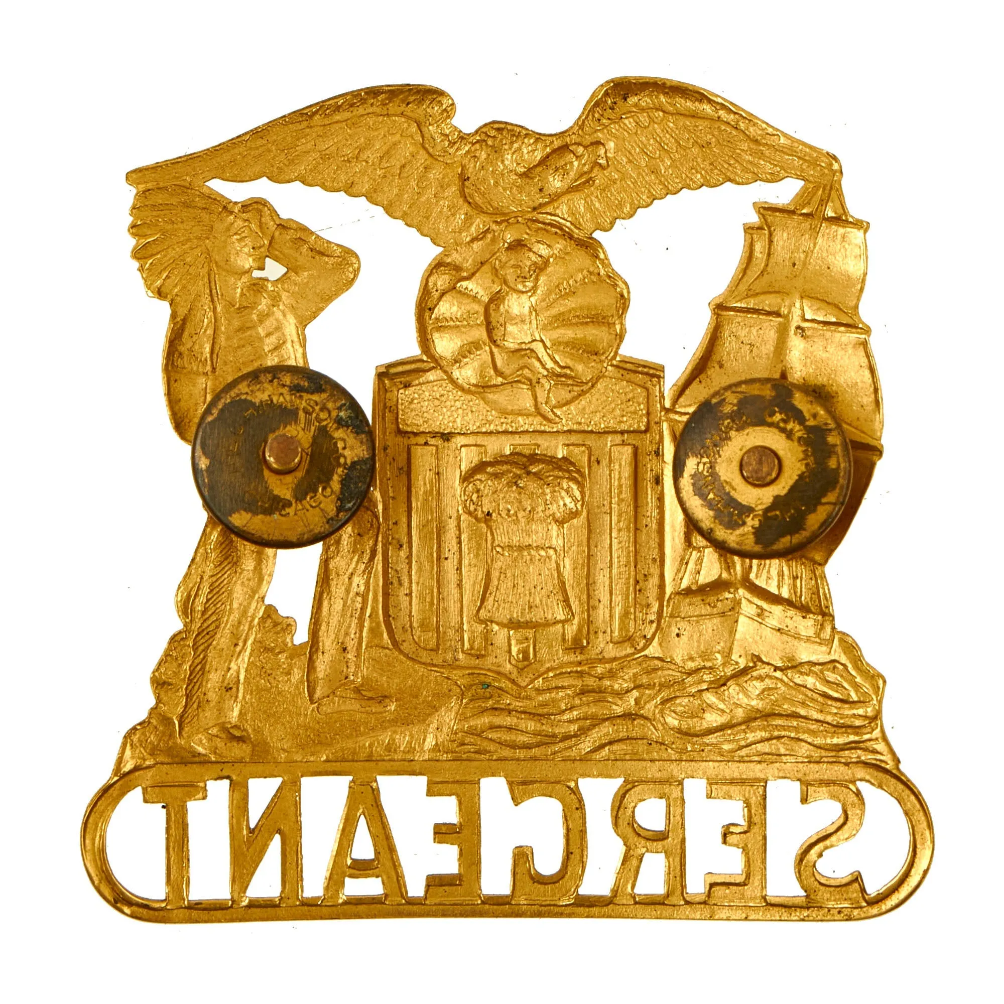 Original U.S. Law Enforcement & Fire Department Cap / Chest Badge Insignia Grouping - 7 Items