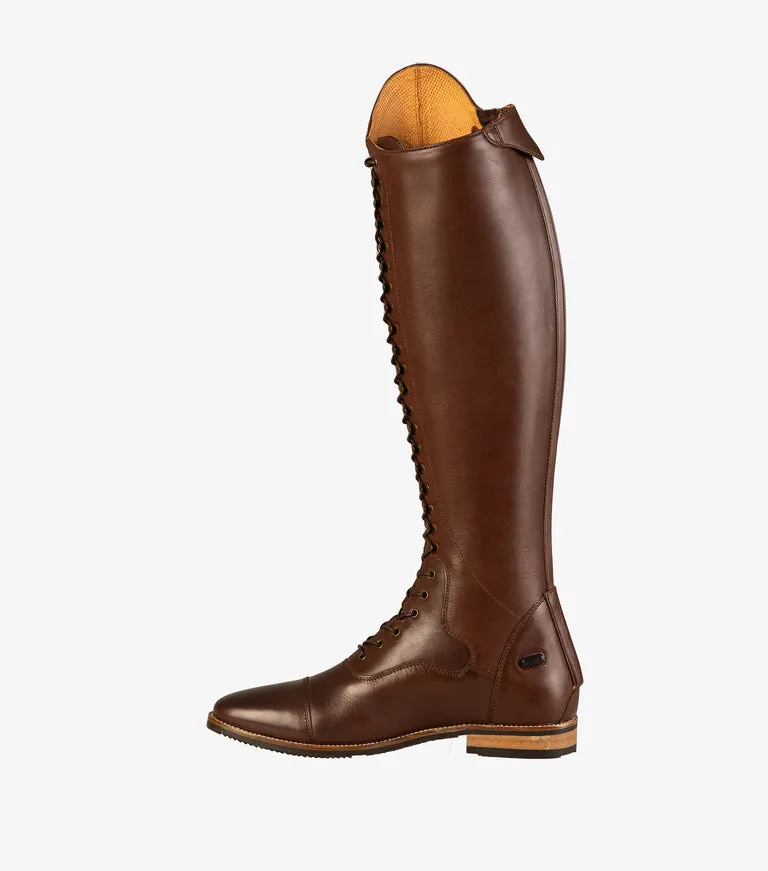 Premier Equine Maurizia Ladies Lace Front Tall Leather Riding Boots - Brown