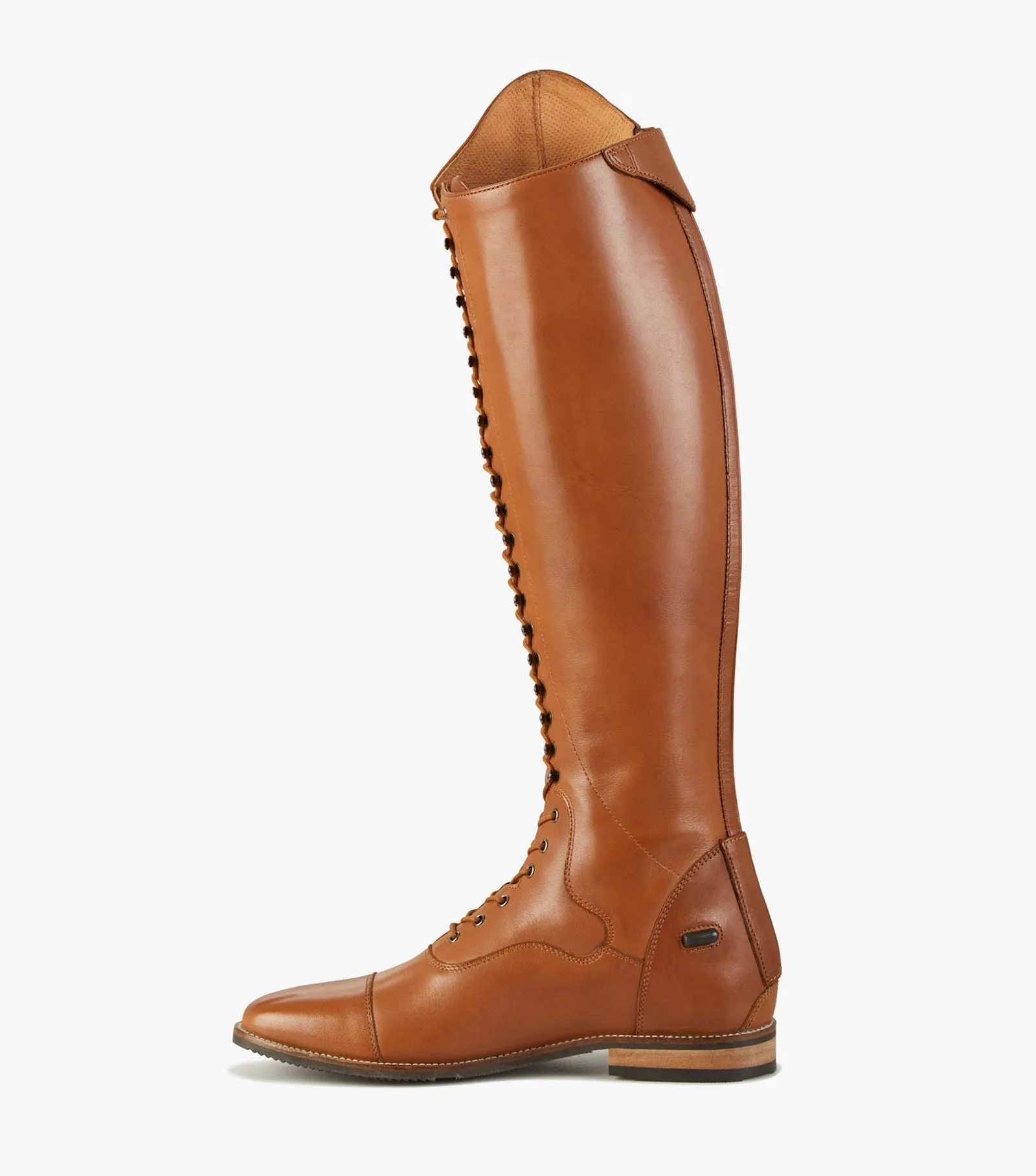 Premier Equine Maurizia Ladies Lace Front Tall Leather Riding Boots - Cognac
