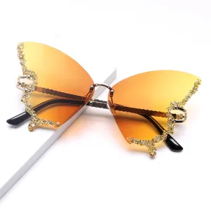 Punk Butterfly Rimless Sunglasses