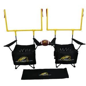 QB54 - The Ultimate Football Yard Game Set, Outdoor Football Toss for Tailgating, Backyard, Beach, Park, Tournaments, Sports Training, Score Touchdowns, Kick Field Goals (Black Game Set)
