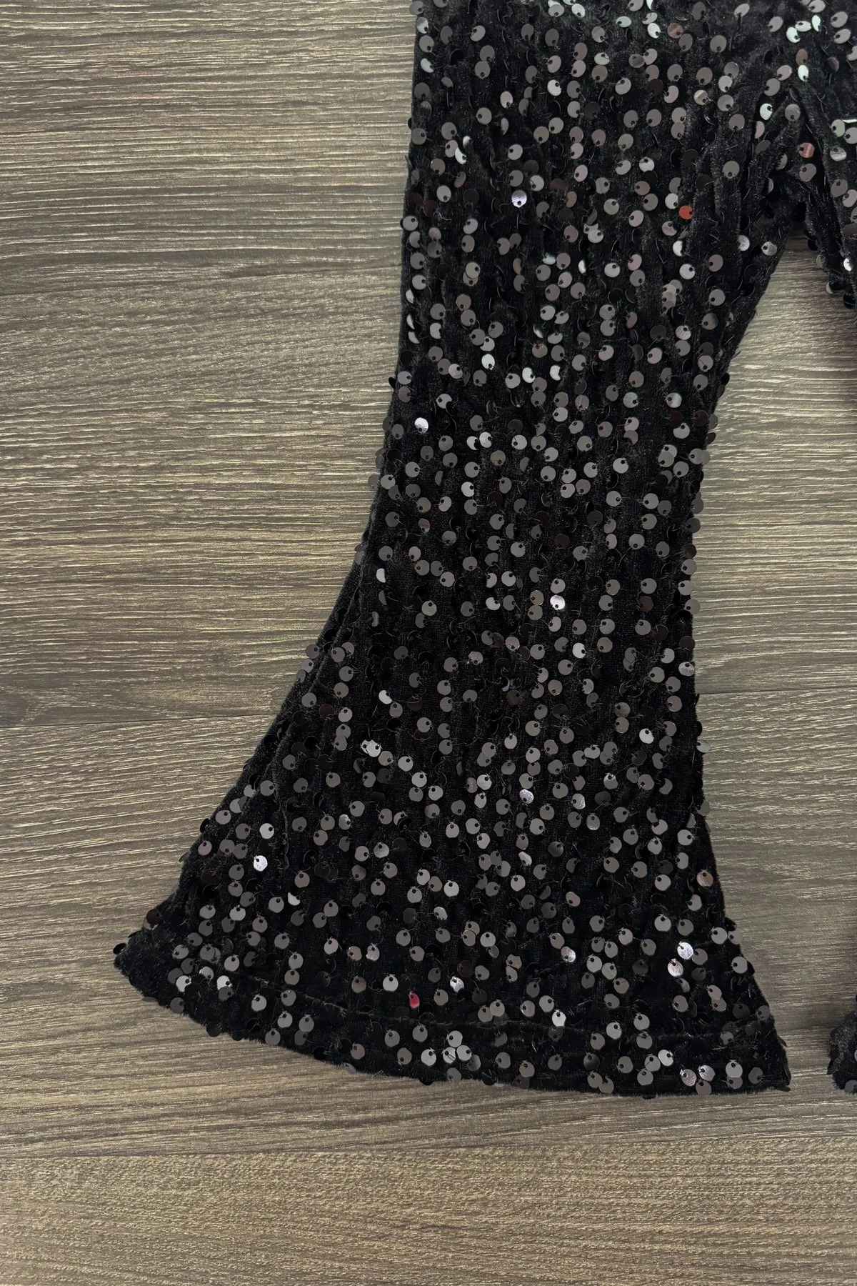 "Cuter Version Of Dad" Velvet Sequin Bell Bottom Set