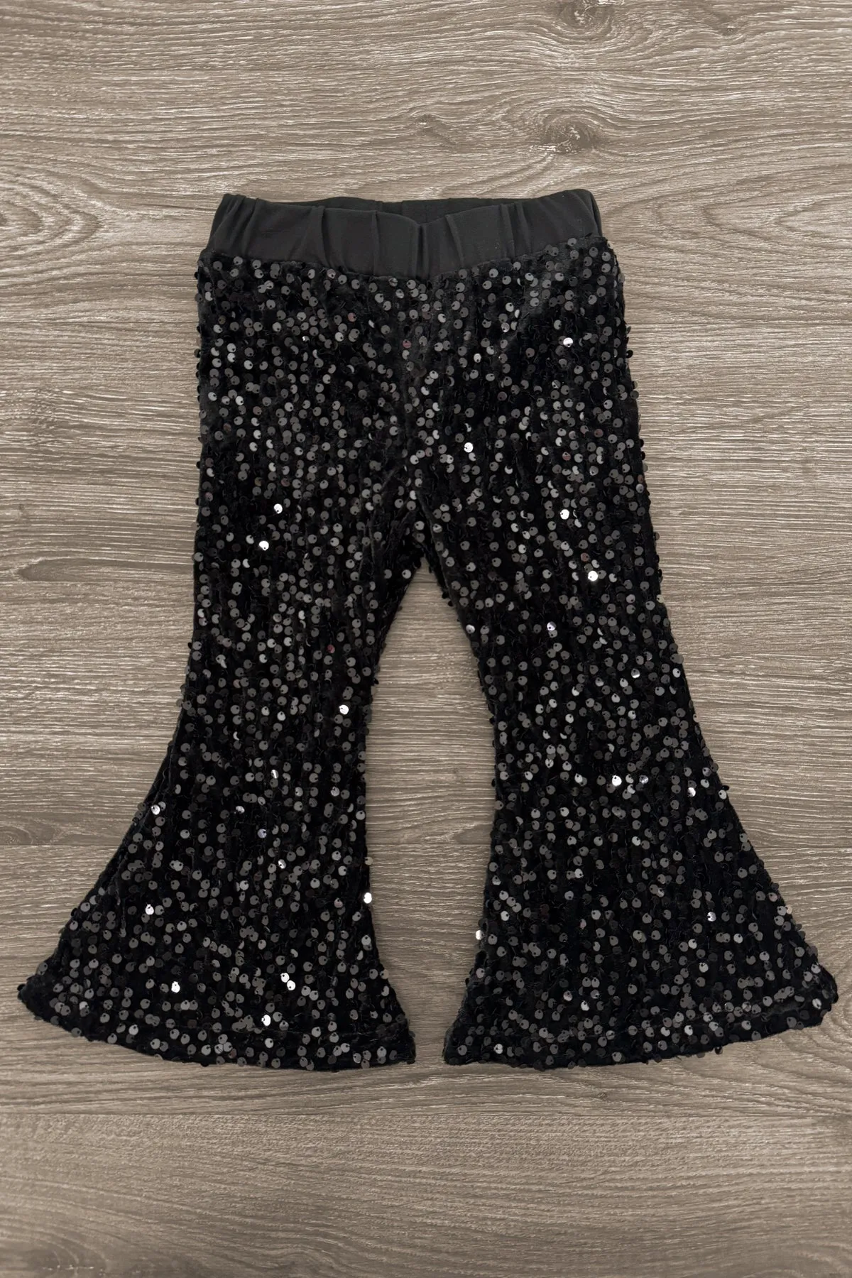"Cuter Version Of Dad" Velvet Sequin Bell Bottom Set
