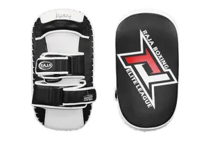 RAJA RTKP-9 MUAY THAI BOXING MMA PUNCHING AIR KICK PADS Cooltex PU Leather 36 x 20 x 9 cm Black White