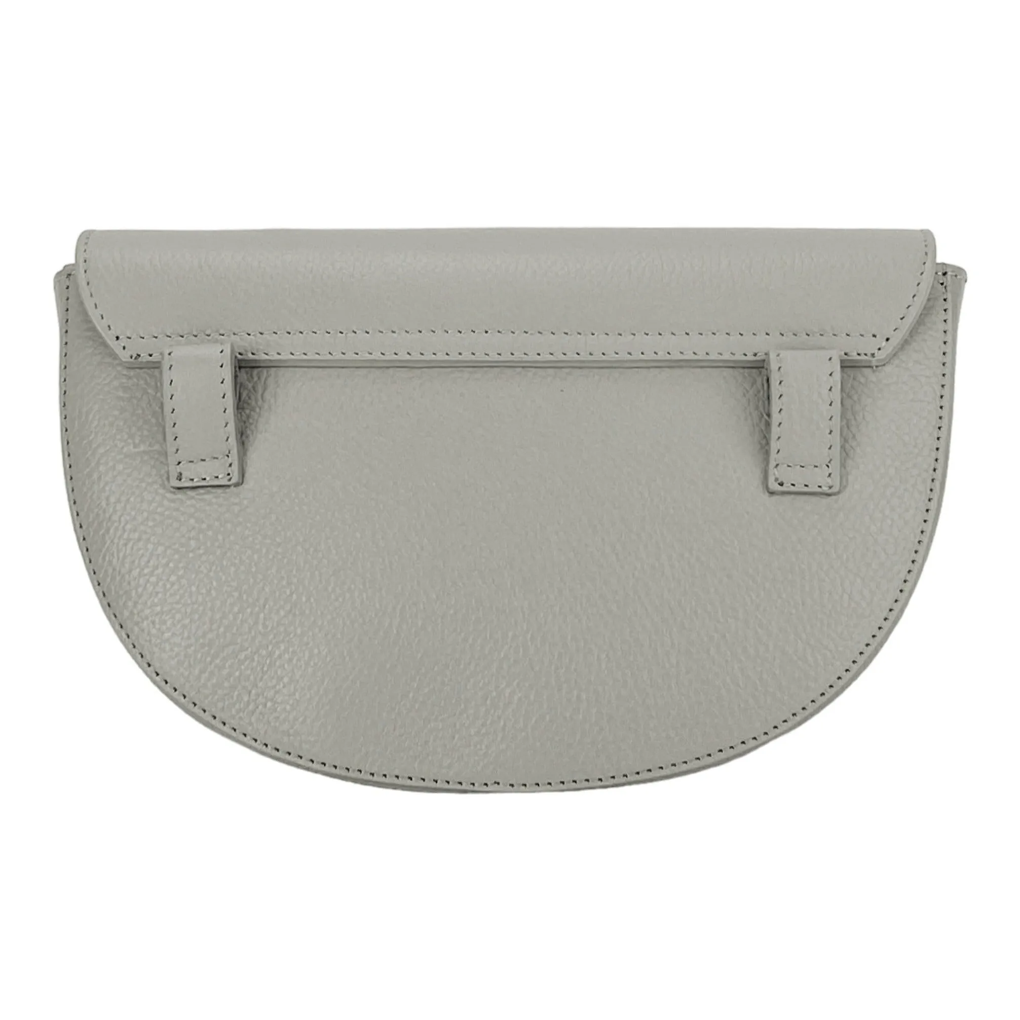 RB1027BO | Women's rounded crossbody bag in genuine leather Made in Italy. Removable and adjustable leather shoulder strap. Polished Nickel Accessories - Ice Color - Dimensions: 25 x 15 x 9 cm