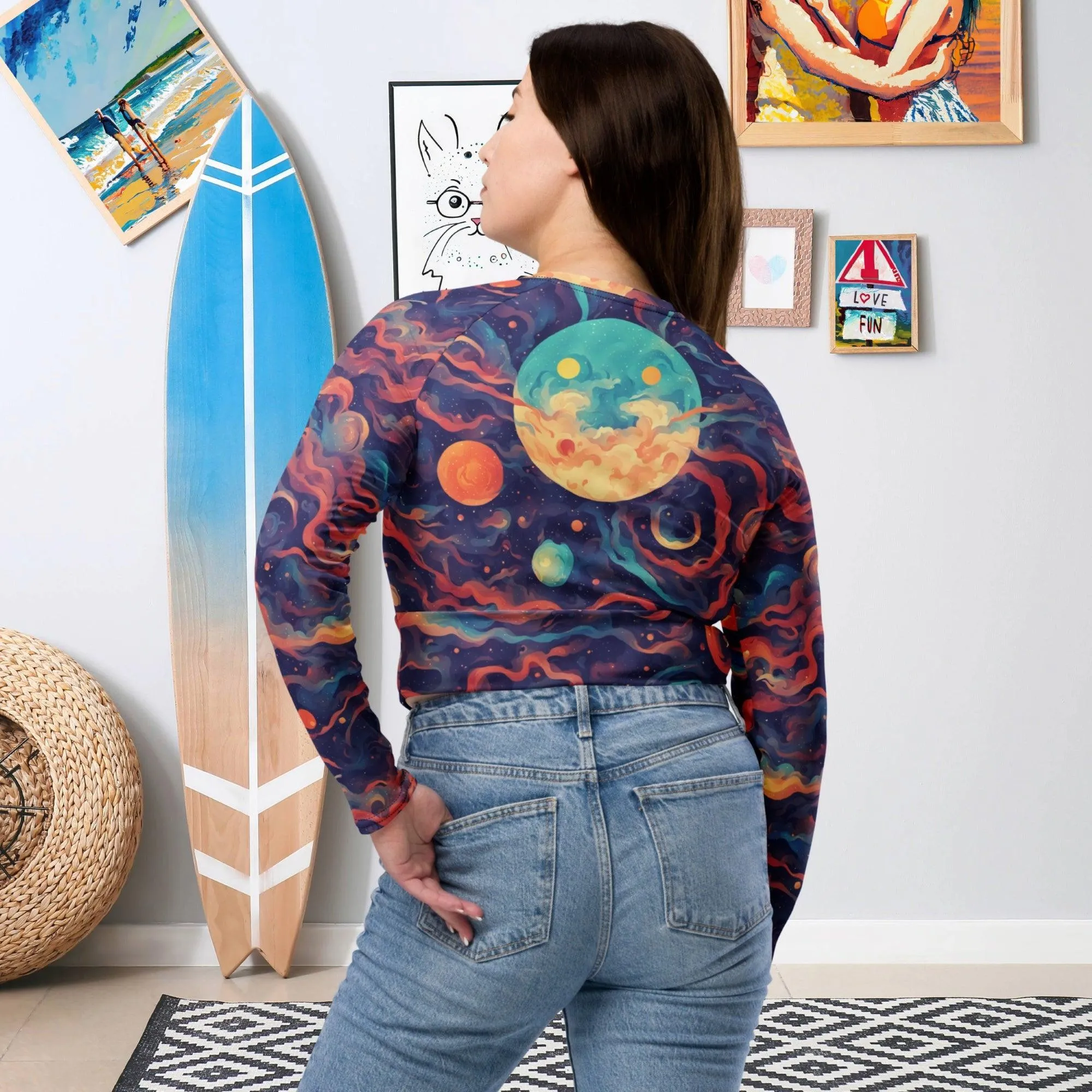 Recycled Long-sleeve Crop Top Twilight