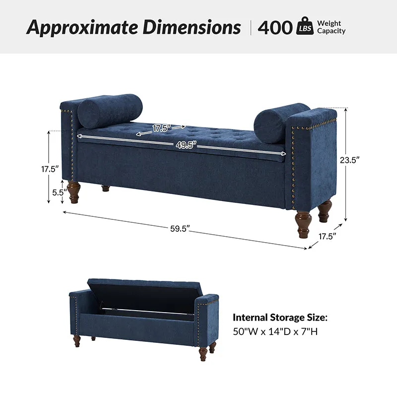 Rosana Storage Bench with Waterproof Fabric