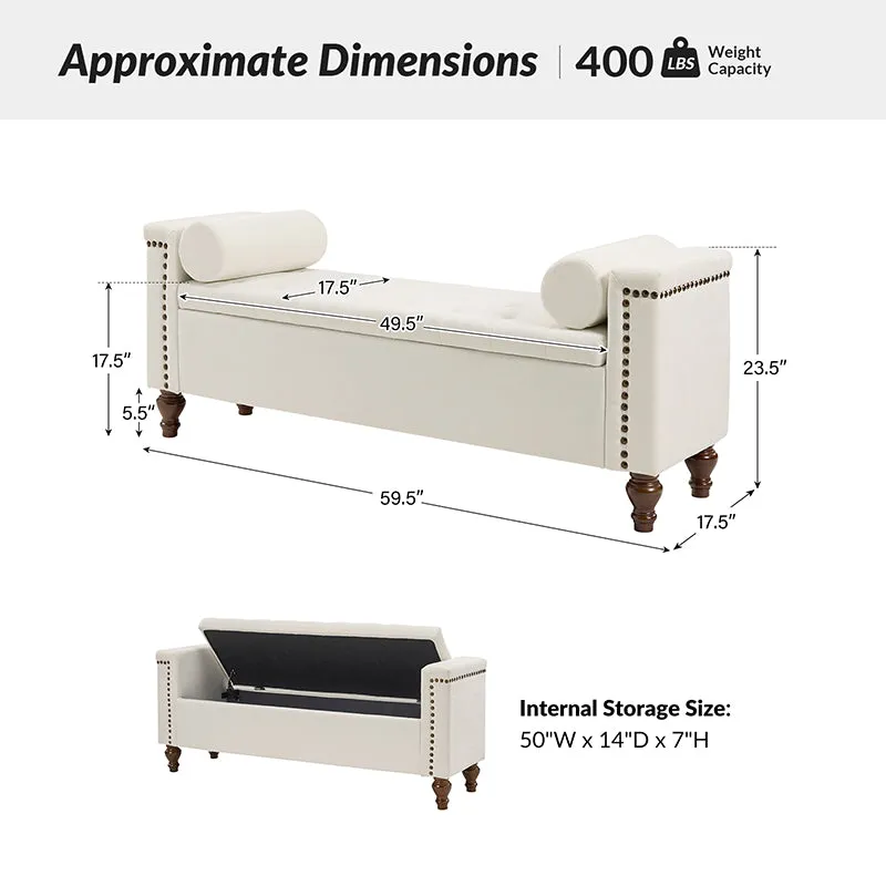 Rosana Storage Bench with Waterproof Fabric