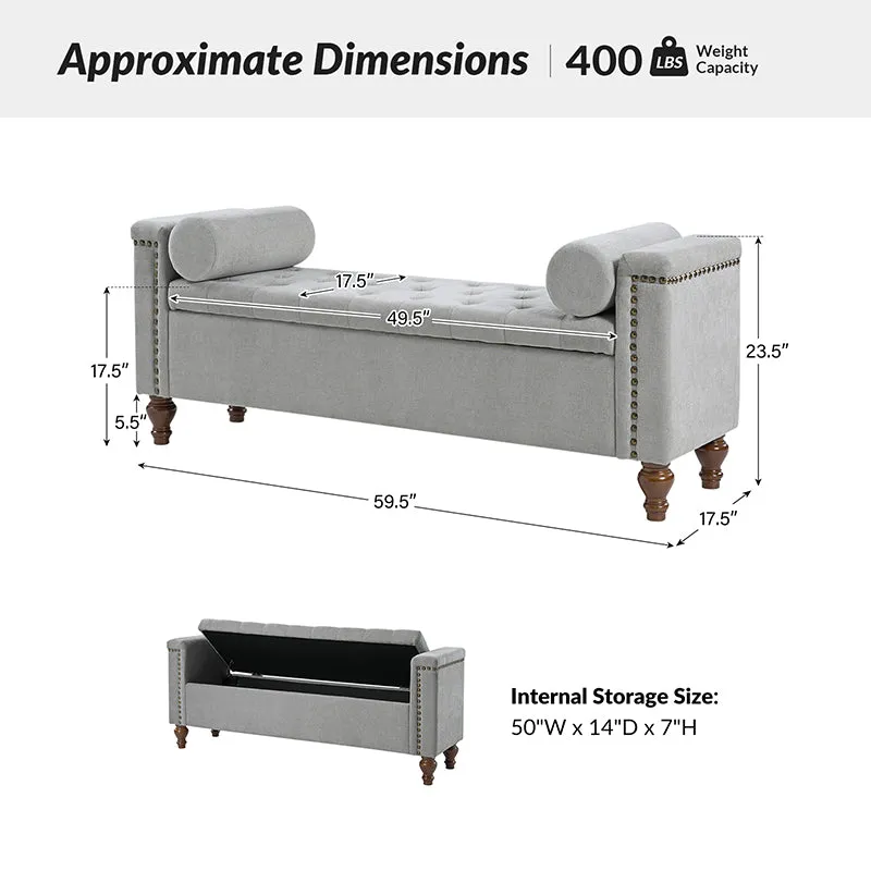 Rosana Storage Bench with Waterproof Fabric