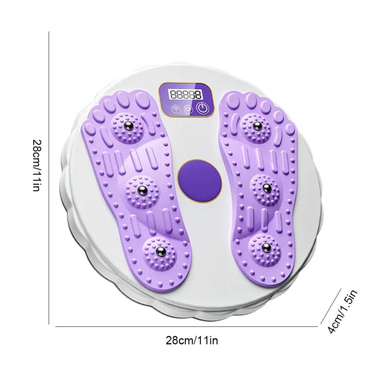 Rotating Waist Disc Twist Machine with Electronic Counter Magnetic Massage for Body Shaping, Color: White   Purple