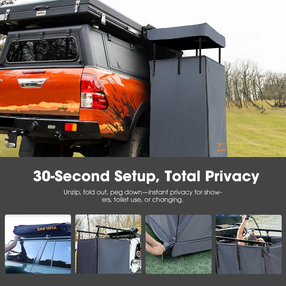 San Hima Shower Tent Awning Fold-Out Instant Ensuite Built-in LED Camping Change