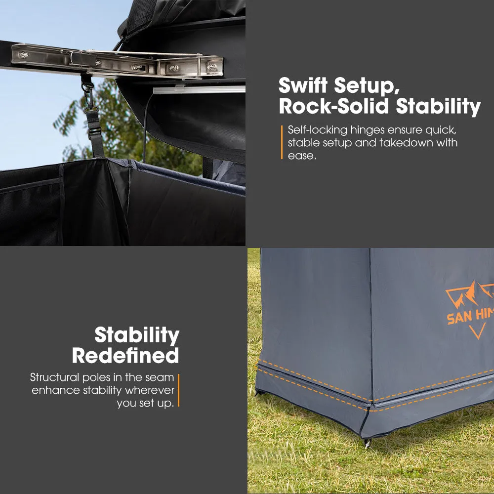 San Hima Shower Tent Awning Fold-Out Instant Ensuite Built-in LED Camping Change