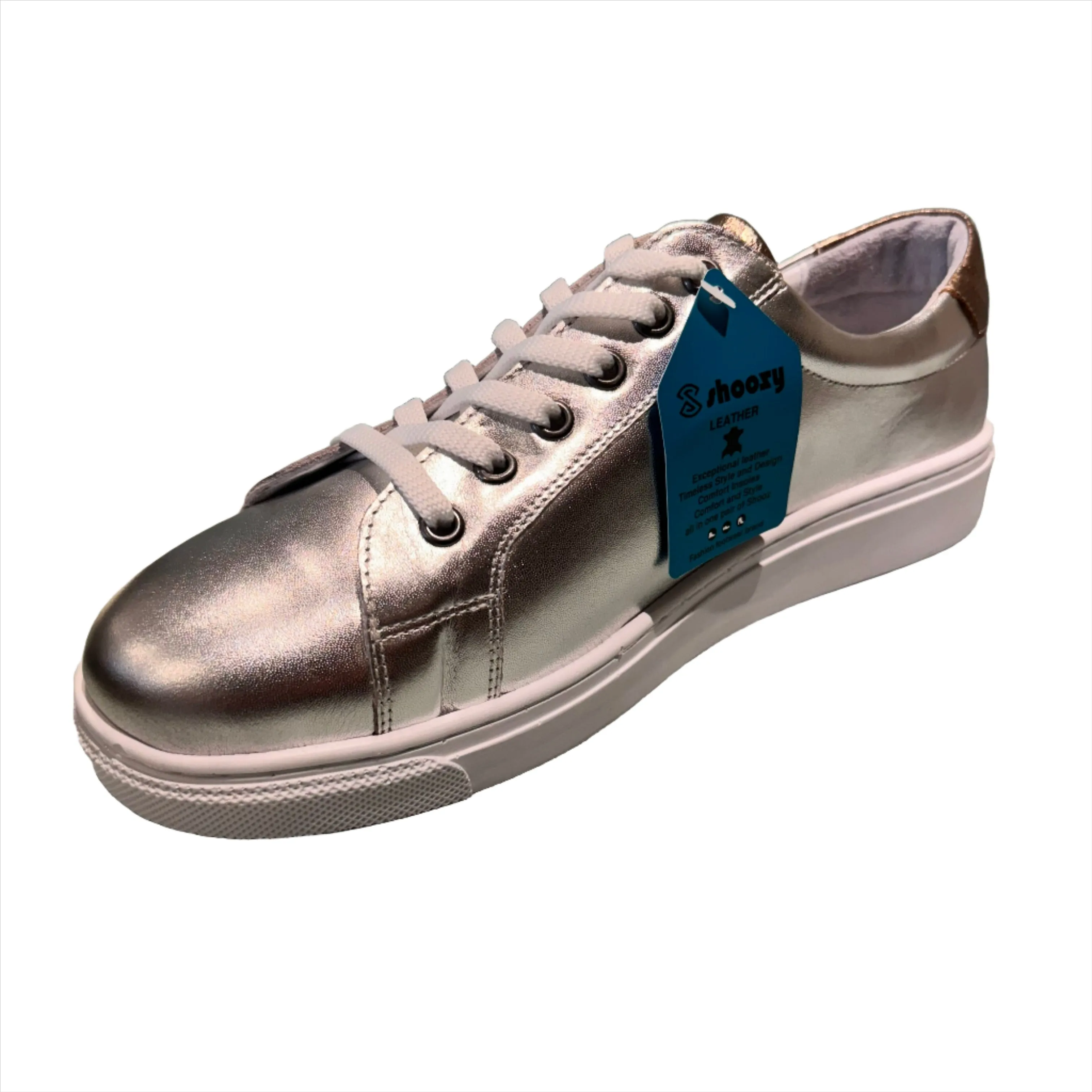 Shoozy Robin Metallic Leather Trainer